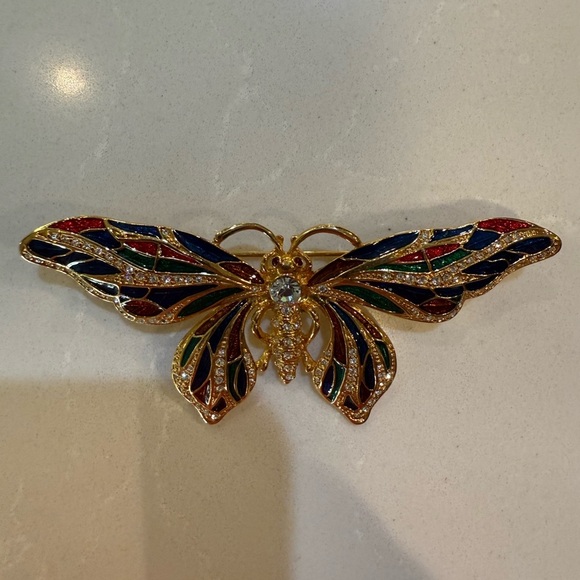 Camrose & Kross Vintage 90โs Jackie Kennedy Butterfly Brooch - Picture 3 of 10